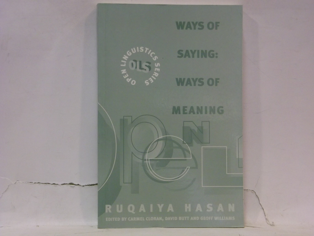 on verbal art essays in honour of ruqaiya hasan