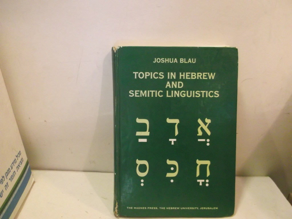 Topics in Hebrew and Semitic Linguistics / Blau, Joshua - The Book Gallery