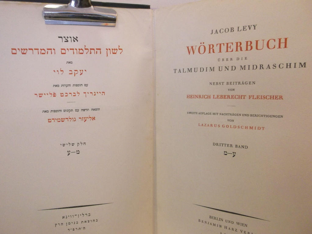 Wörterbuch über die Talmudim und Midraschim [FOUR VOLUME SET]. / Levy ...